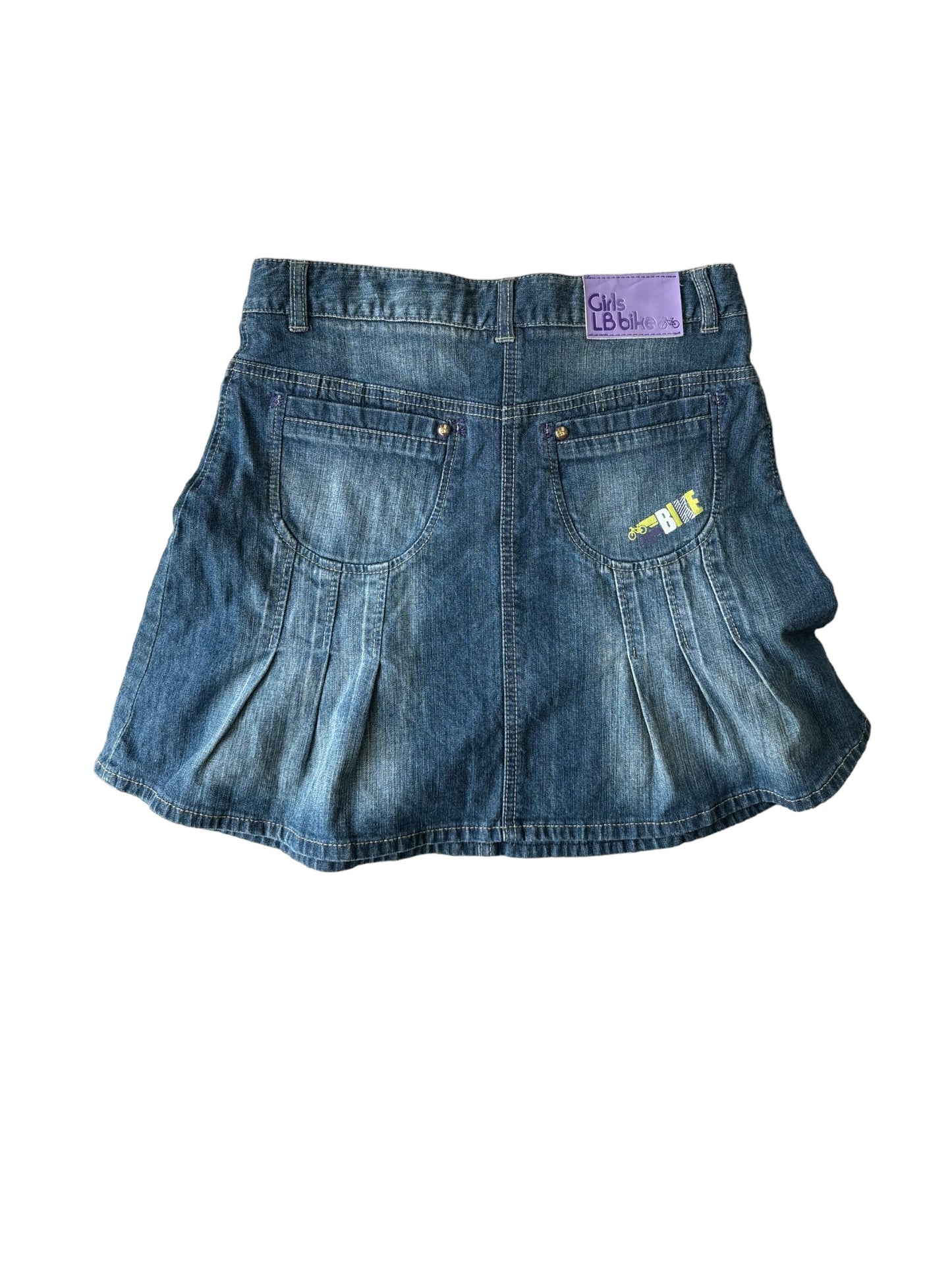 Y2K Pleated Denim Skirt- Blue