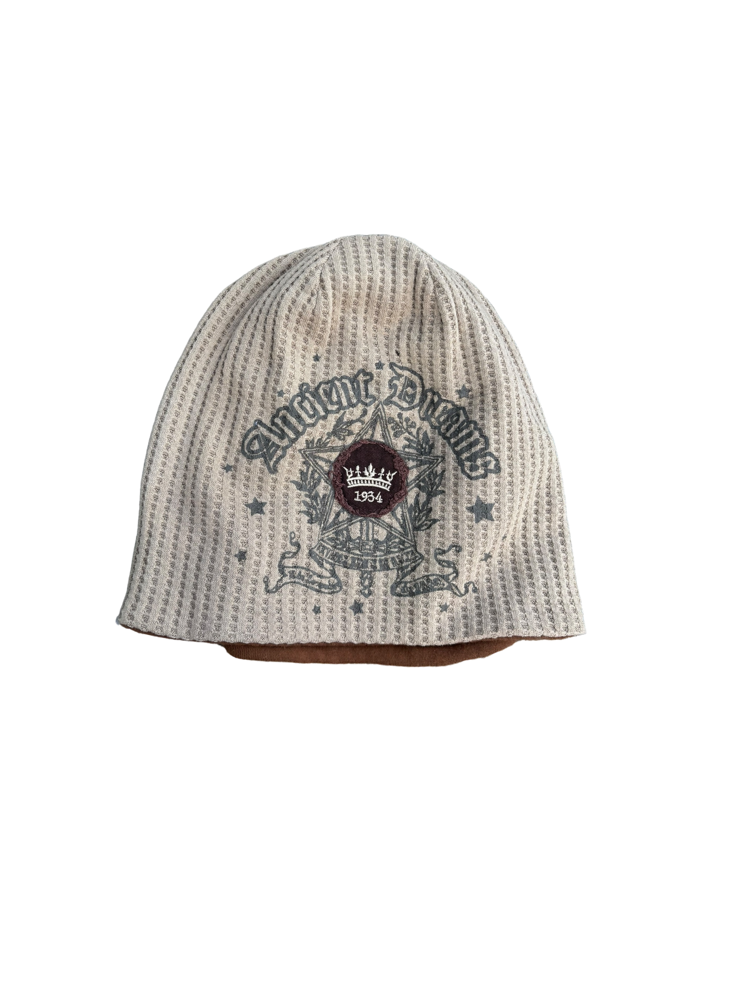 Y2k Vintage Beanie Grunge - Reversible Sand