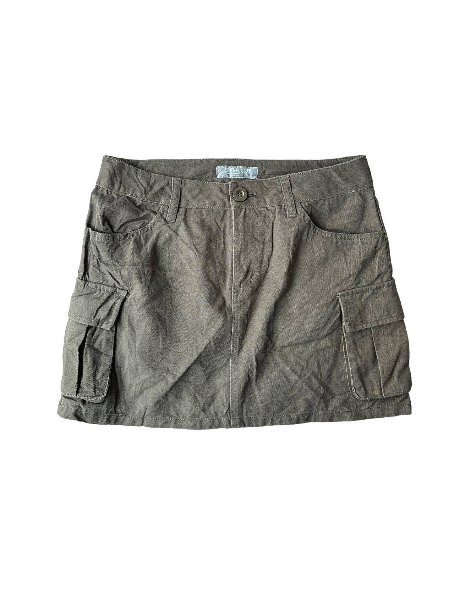 Y2K Cargo Skirt - Military Green