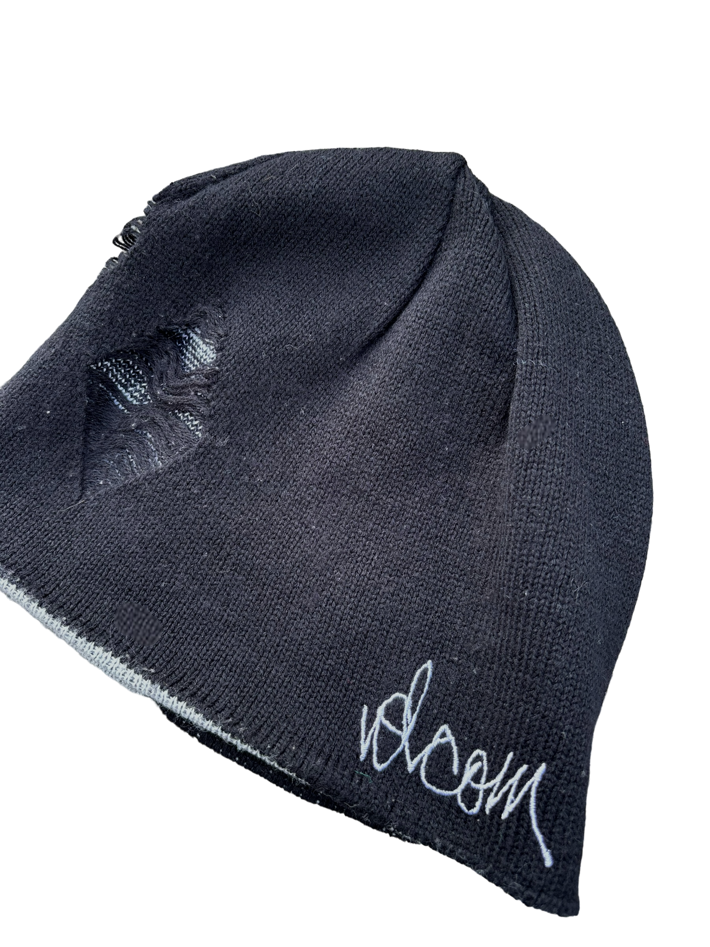 Y2k Vintage Beanie Grunge - Striped Black/ Hickory