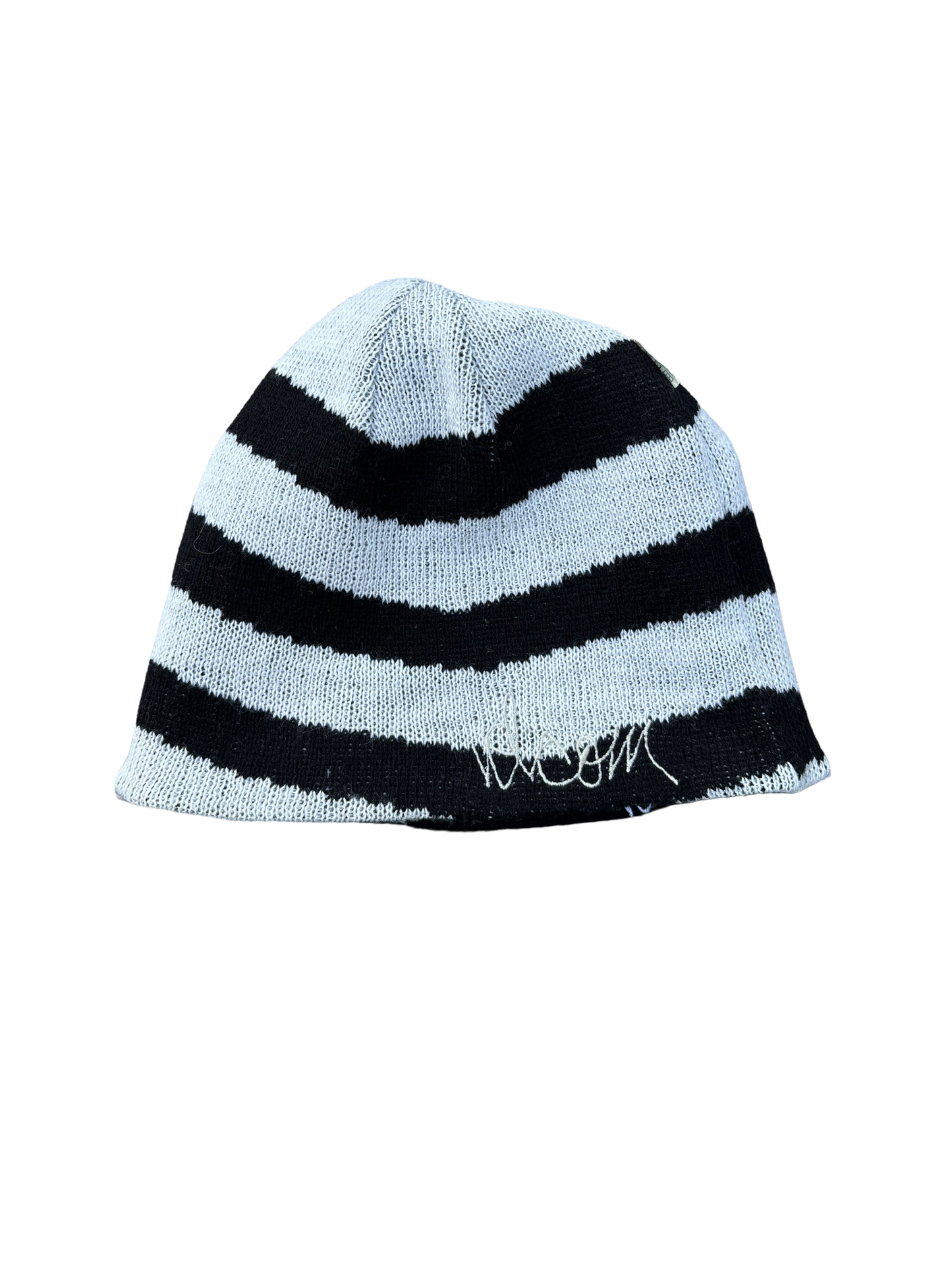 Y2k Vintage Beanie Grunge - Striped Black/ Hickory