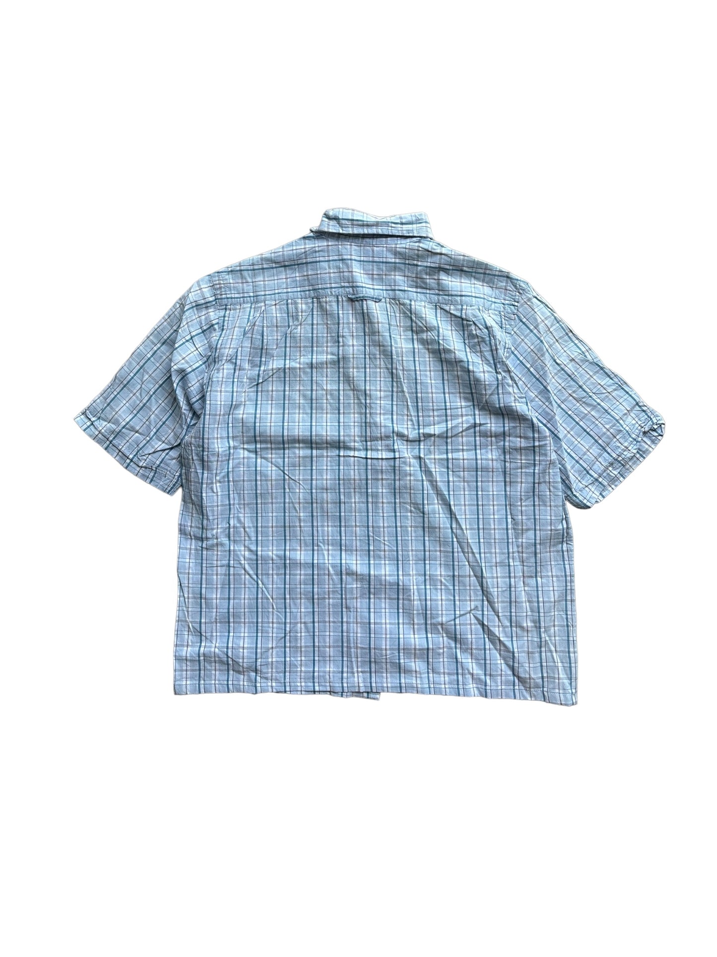 Vintage Cropped Collared Shirt - Blue Gingham