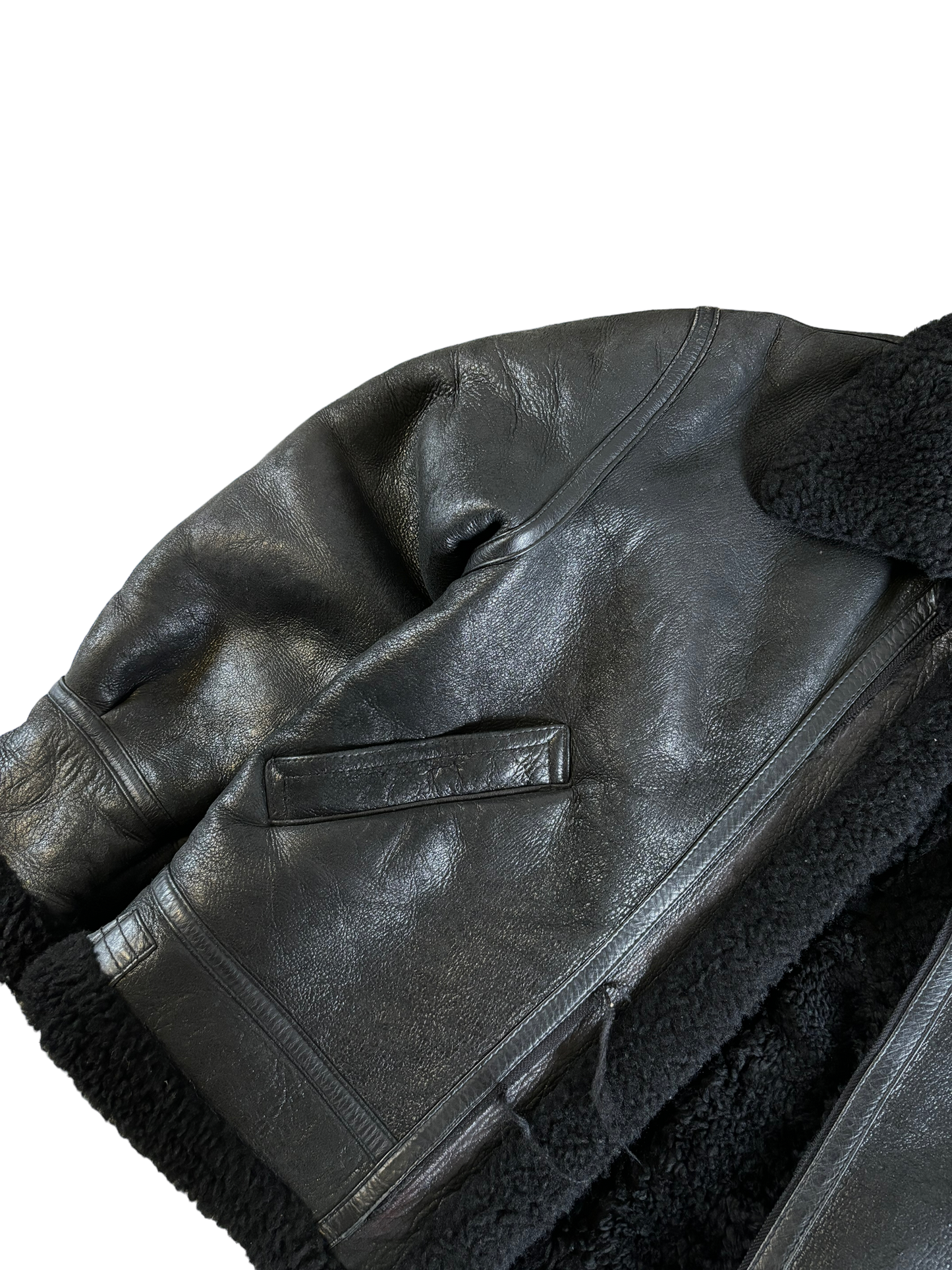 Vintage Us Military Leather Jacket - Black