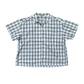 Vintage Cropped Collared Shirt - Plaid White