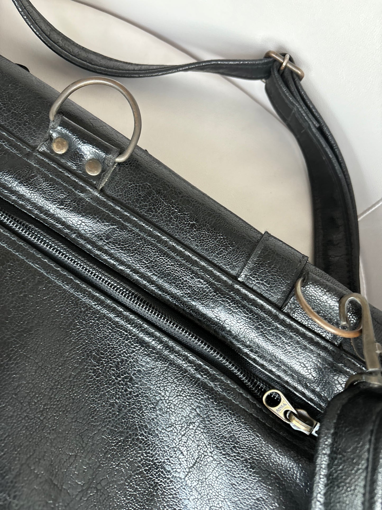 Black Messenger Leather Bag