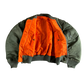 Vintage Us Military Reversible Bomber Jacket - Green/ Orange