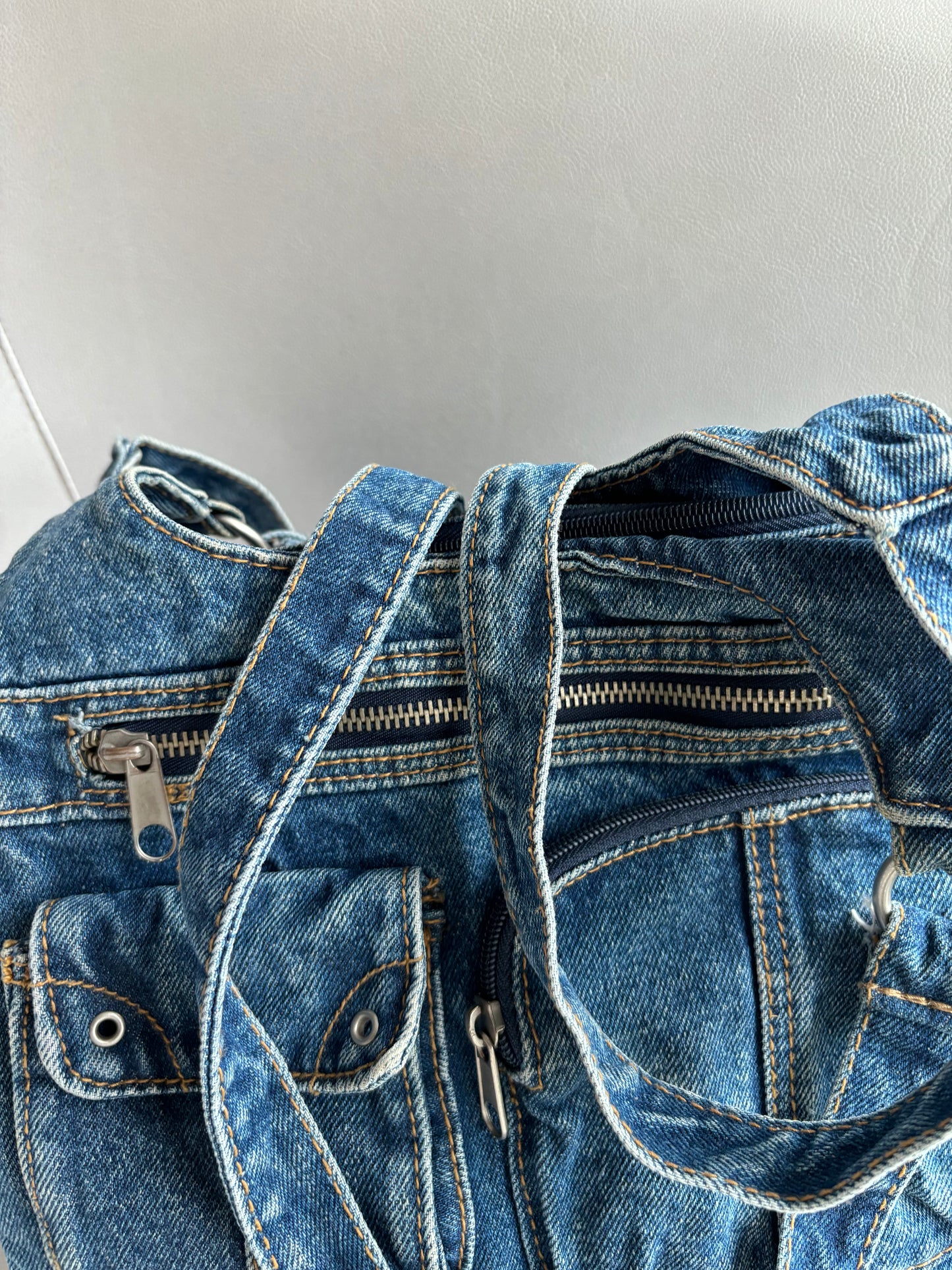 Y2K Messenger Cargo Denim Bag