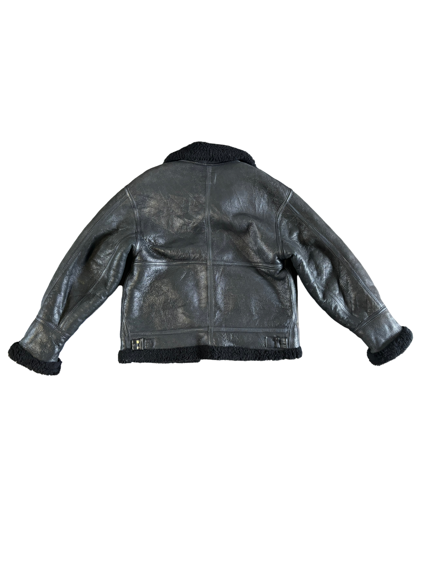 Vintage Us Military Leather Jacket - Black