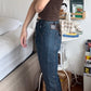 Vintage Y2k Punk Leather Bootcut Western Jeans