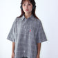 Vintage Cropped Collared Shirt - wolf grey