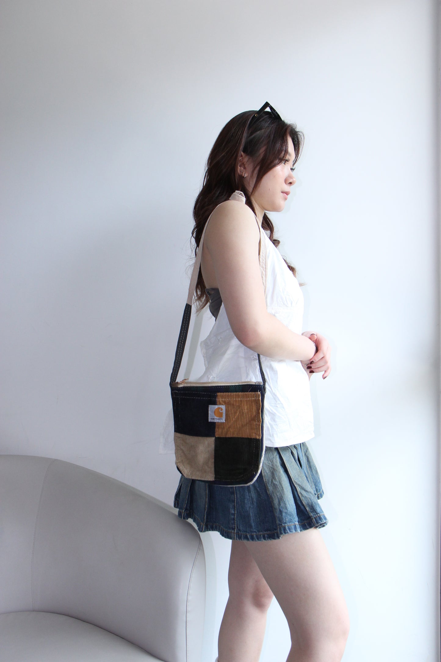 Vintage Reworked-Carhartt Pocket Sling Mini Bag - Patchwork