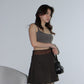 Y2K Pleated Skirt - Military Brown