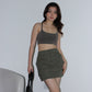 Y2K Cargo Skirt - Military Brown