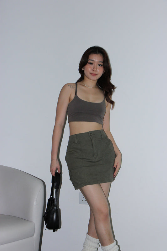 Y2K Cargo Skirt - Military Brown