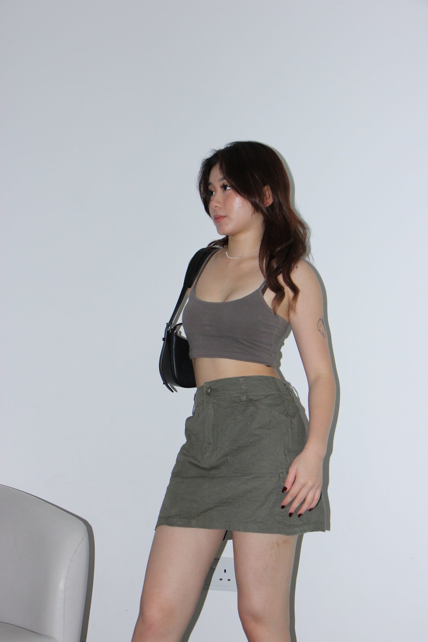 Y2K Cargo Skirt - Military Brown