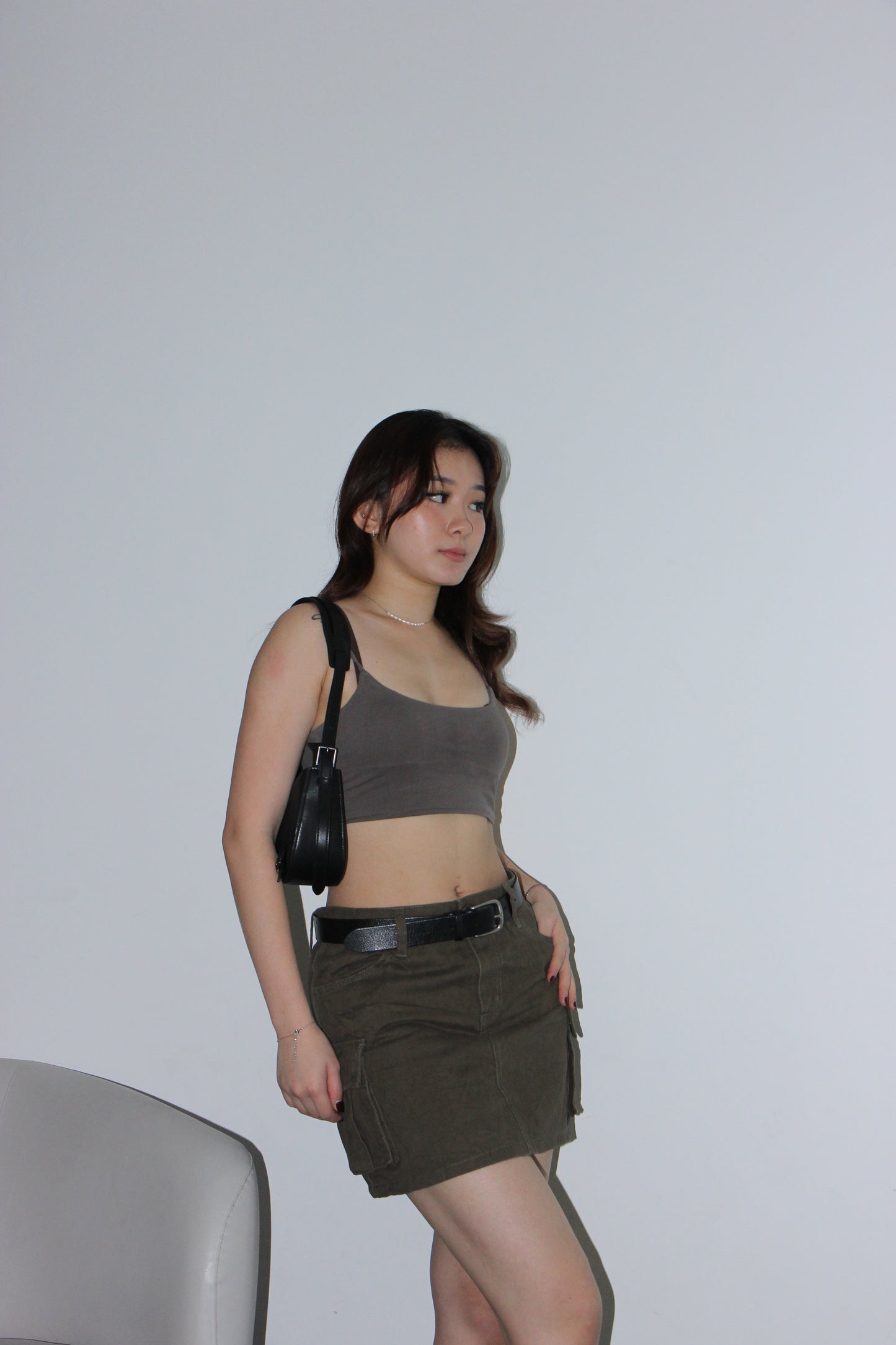 Y2K Cargo Skirt - Military Green