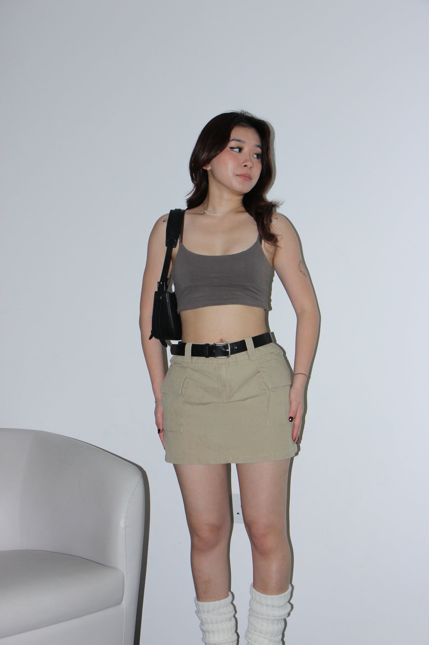 Y2K Cargo Skirt - Light Military Brown