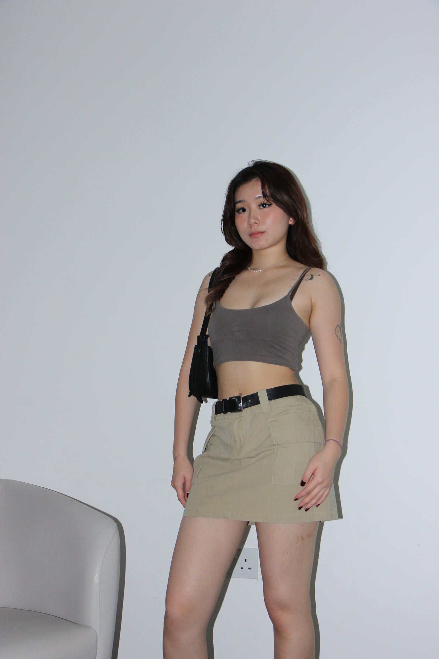 Y2K Cargo Skirt - Light Military Brown