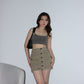 Y2K Cargo Skirt - Teddy Brown