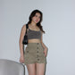 Y2K Cargo Skirt - Teddy Brown