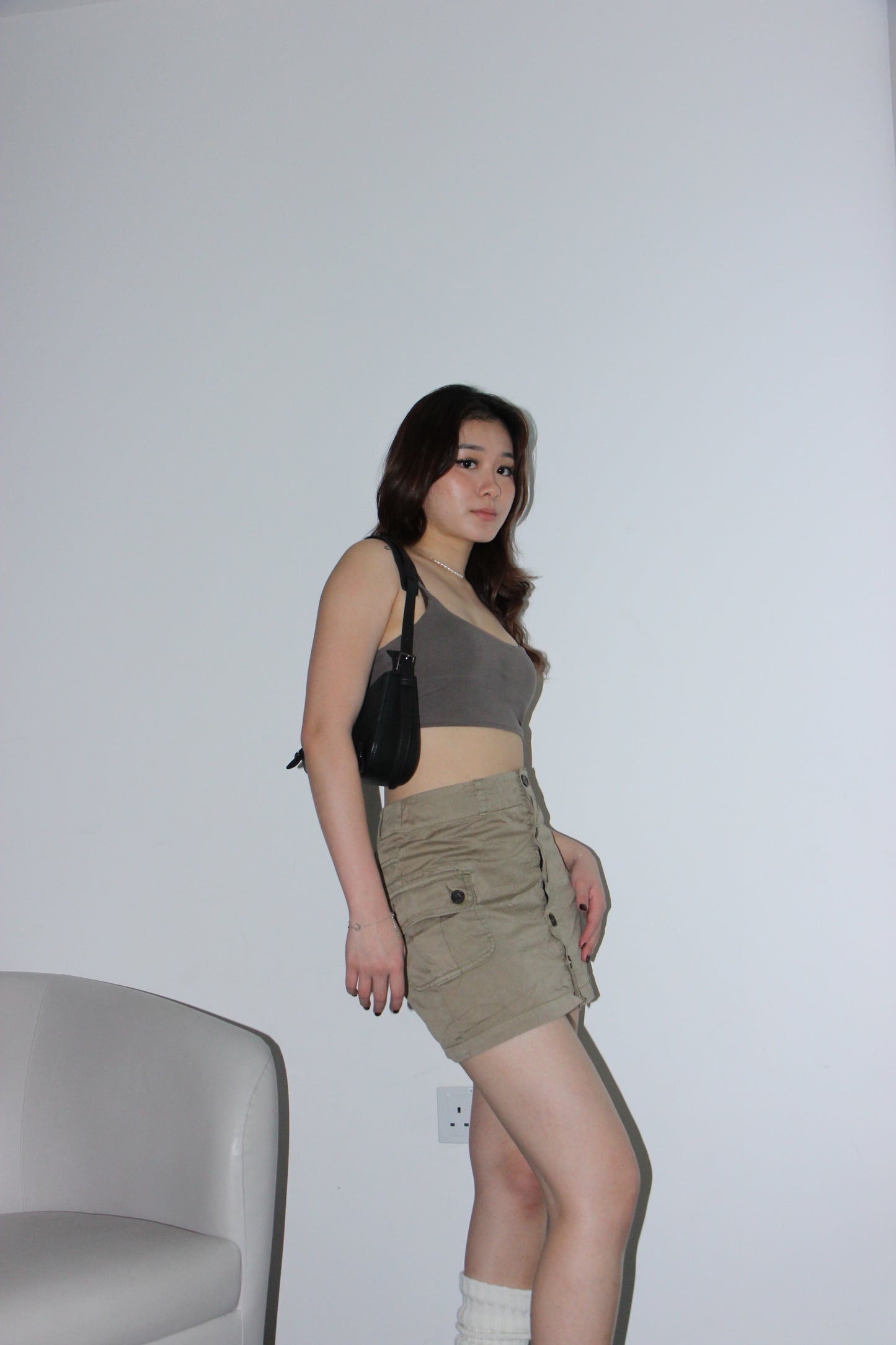 Y2K Cargo Skirt - Teddy Brown