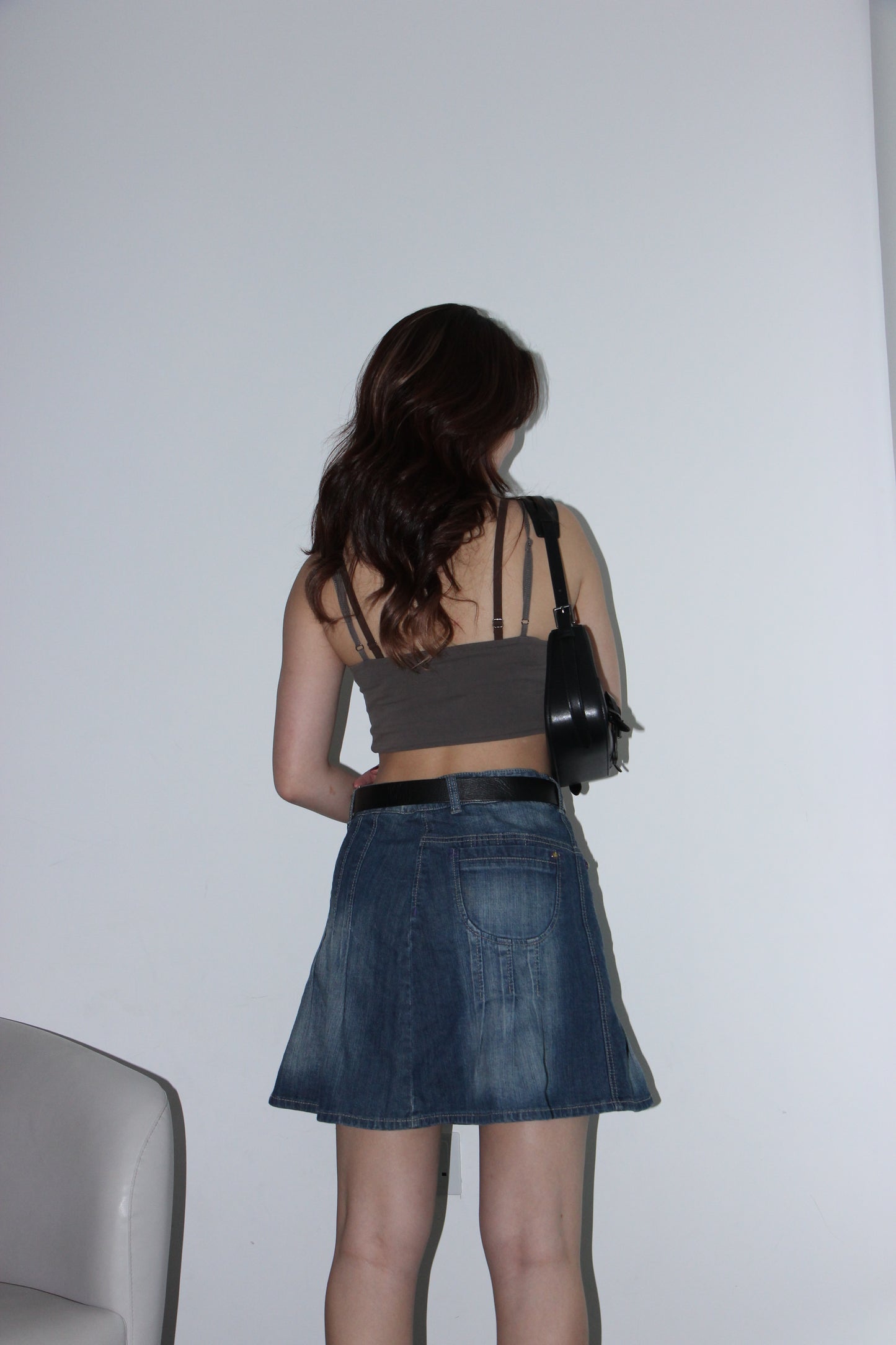 Y2K Pleated Denim Skirt- Blue