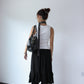 Vintage 90s Linen Gothic Summer Skirt - Black