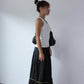 Vintage 90s Linen Gothic Summer Skirt - Black