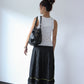 Vintage 90s Linen Gothic Summer Skirt - Black