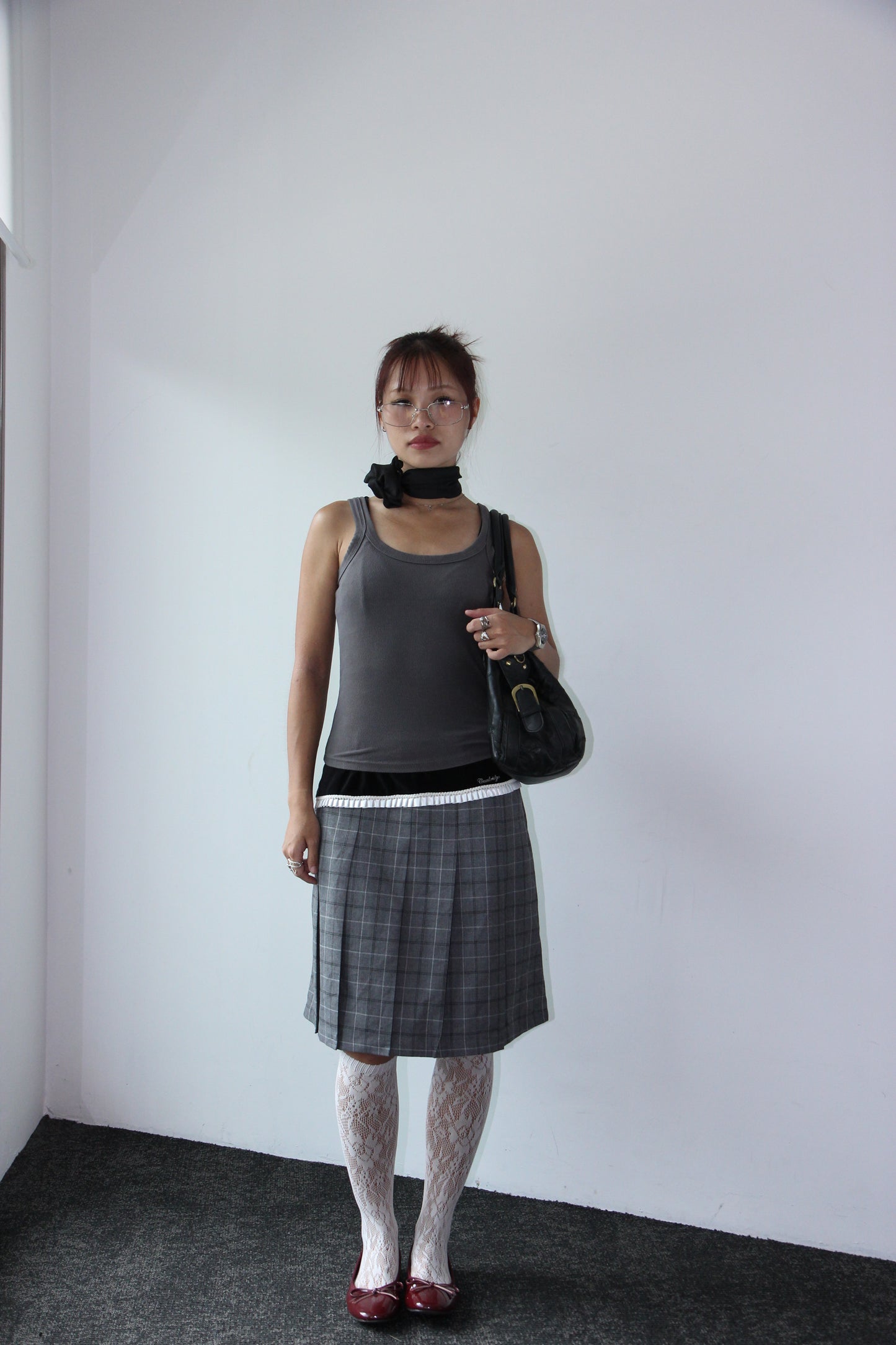 *rare find* 90s Cambridge University Office Skirt - Wolf Grey