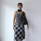 Vintage 90s Checkered Pencil Office Skirt - Wolf Grey