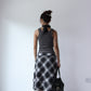 Vintage 90s Checkered Pencil Office Skirt - Wolf Grey