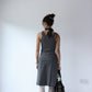 Vintage 90s Striped Pencil Office Skirt - Wolf Grey