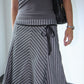 Vintage 90s Striped Pencil Office Skirt - Wolf Grey