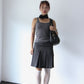 90s Midi Pleated Office Skirt - Charcoal