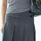 90s Midi Pleated Office Skirt - Charcoal