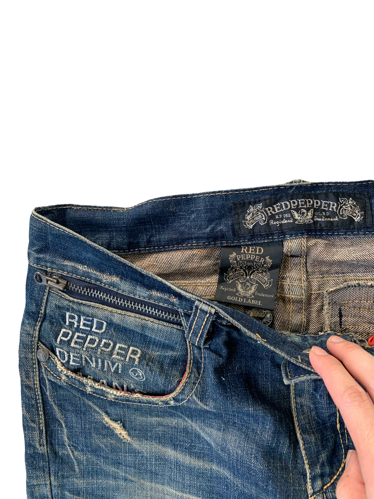 Vintage Y2k Red Pepper Bootcut Distressed Jeans