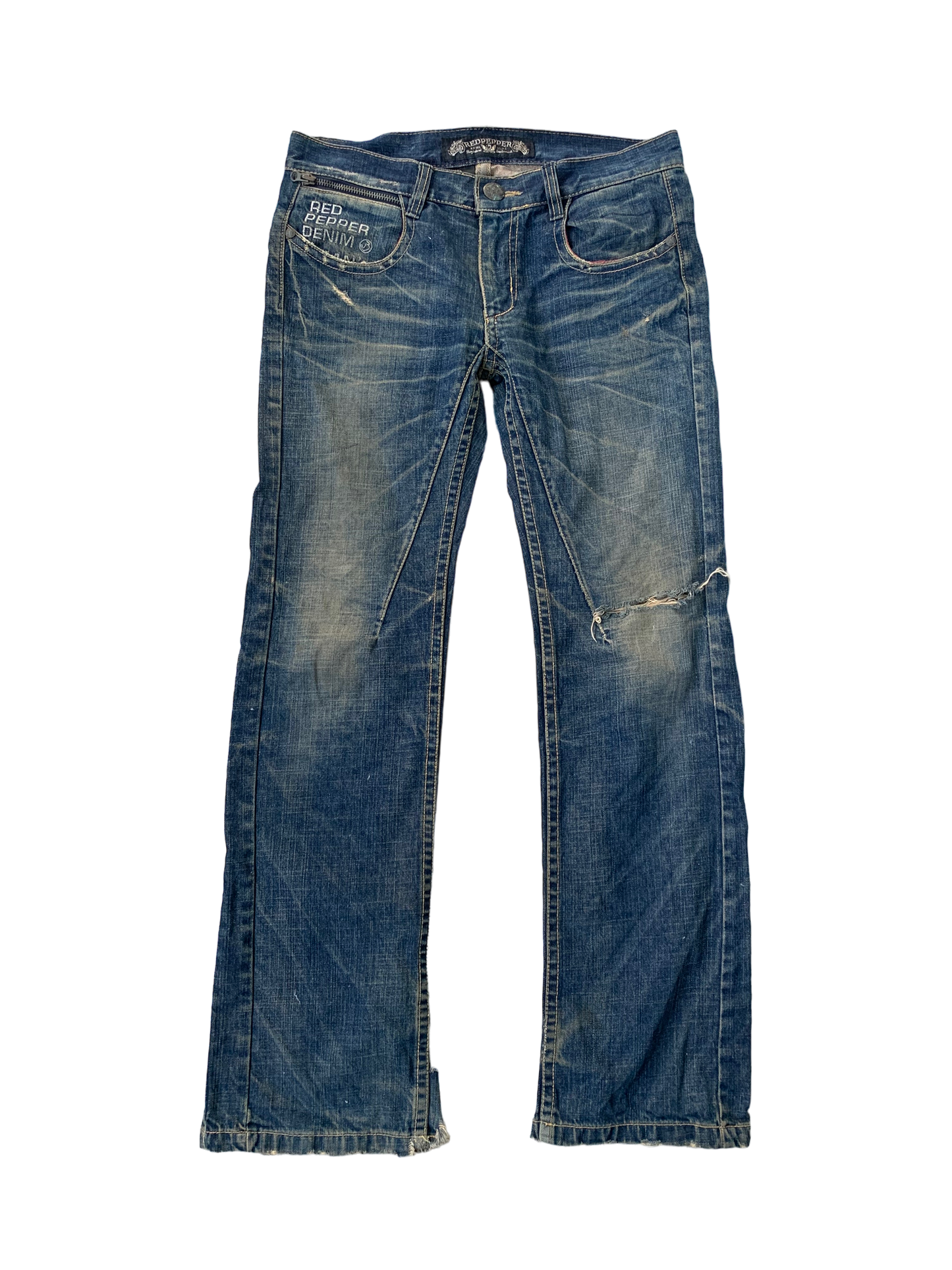 Vintage Y2k Red Pepper Bootcut Distressed Jeans