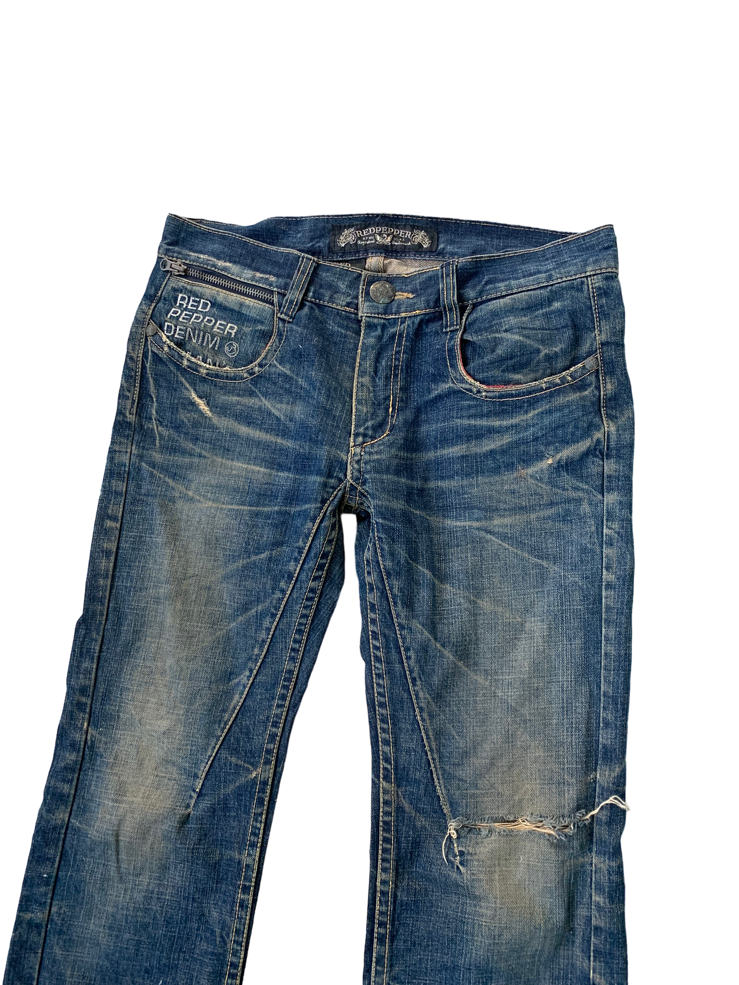 Vintage Y2k Red Pepper Bootcut Distressed Jeans