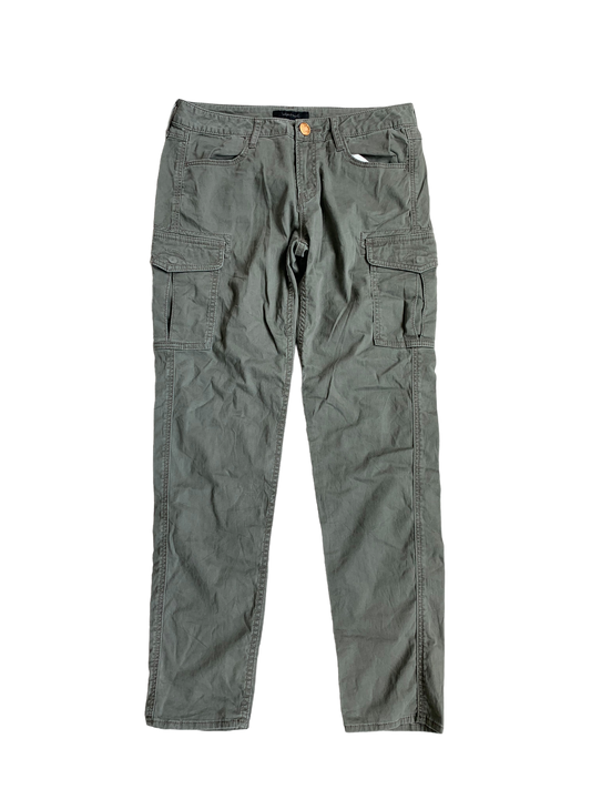 Vintage Slim Cut Cargos - Olive Green