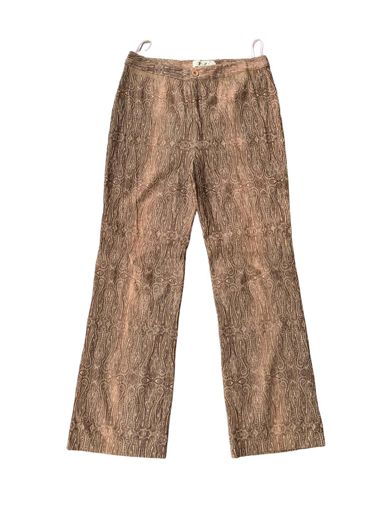 Vintage Y2K Flare Lacey Hongkong Trousers - Camel Brown