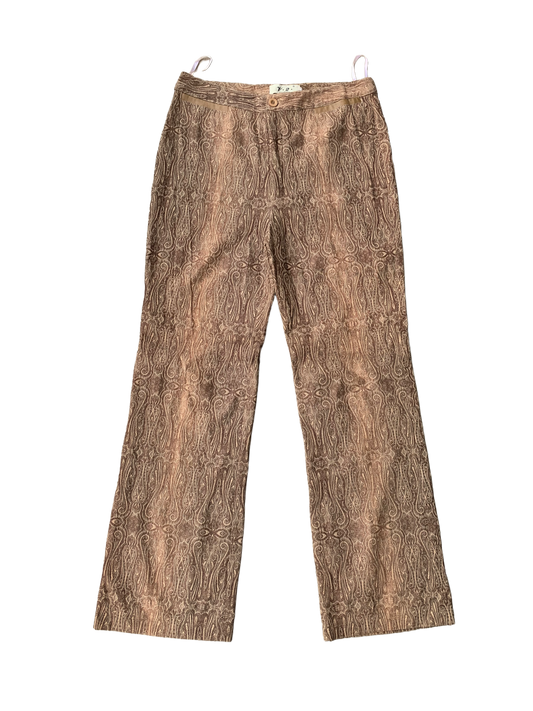 Vintage Y2K Flare Lacey Hongkong Trousers - Camel Brown