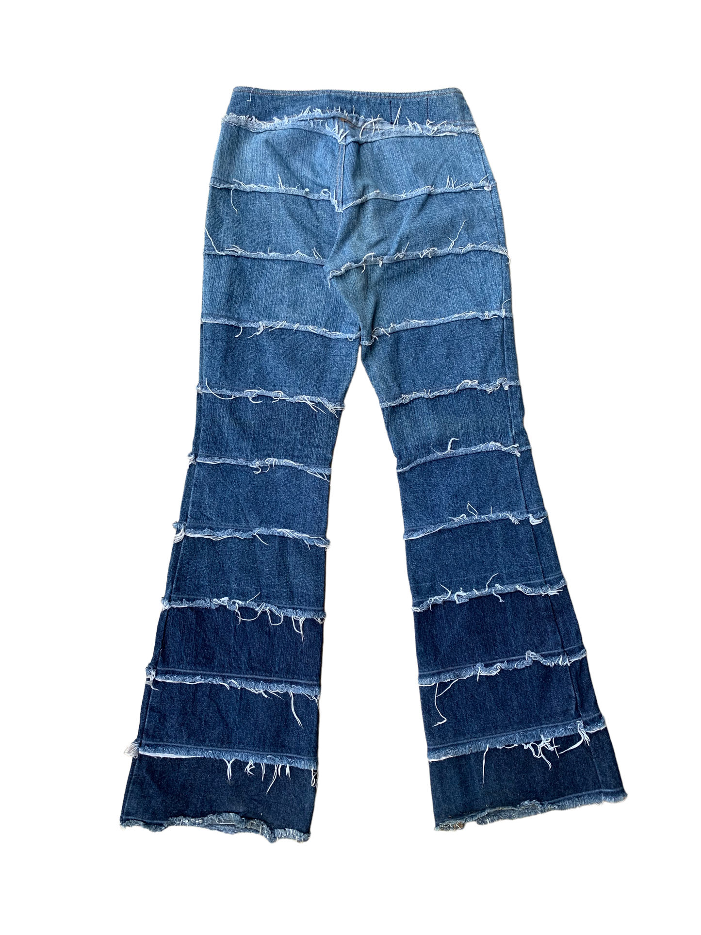 Vintage Y2K Flare Denim Trousers - Gradient Blue