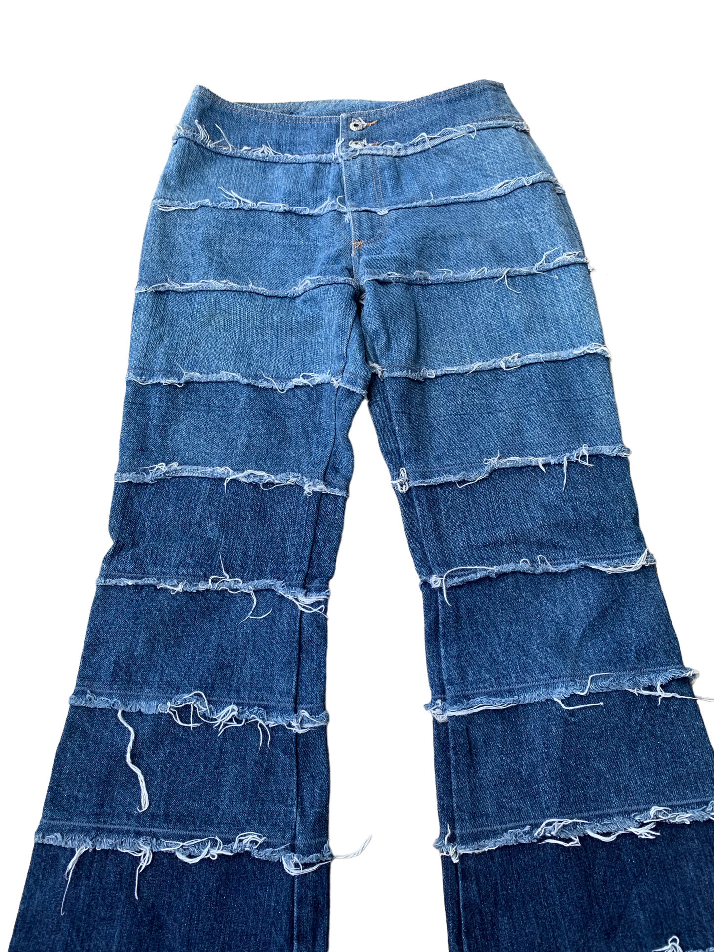 Vintage Y2K Flare Denim Trousers - Gradient Blue