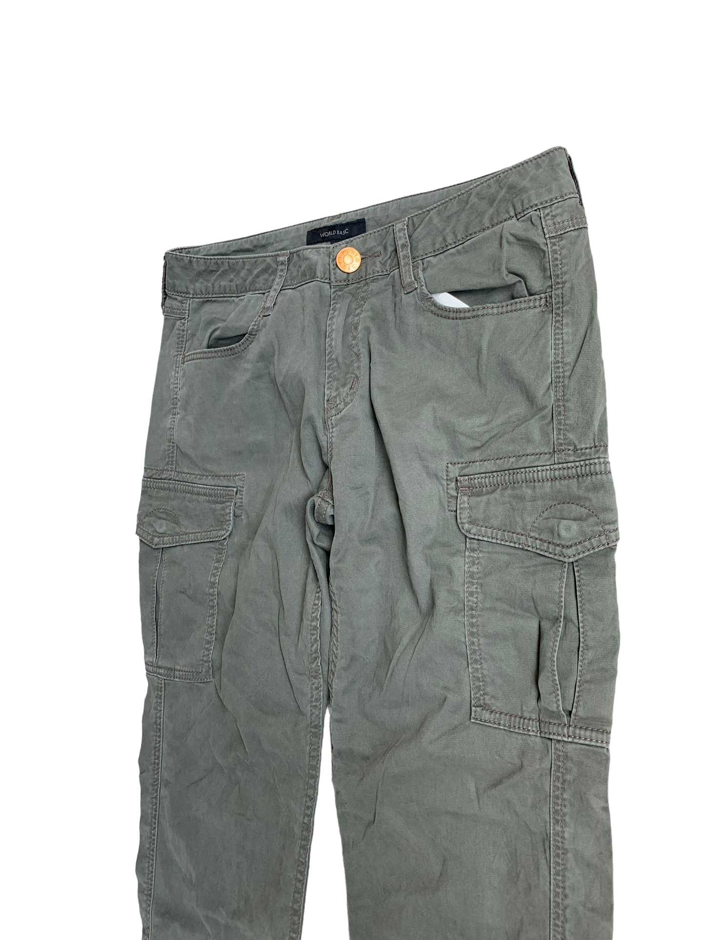 Vintage Slim Cut Cargos - Olive Green