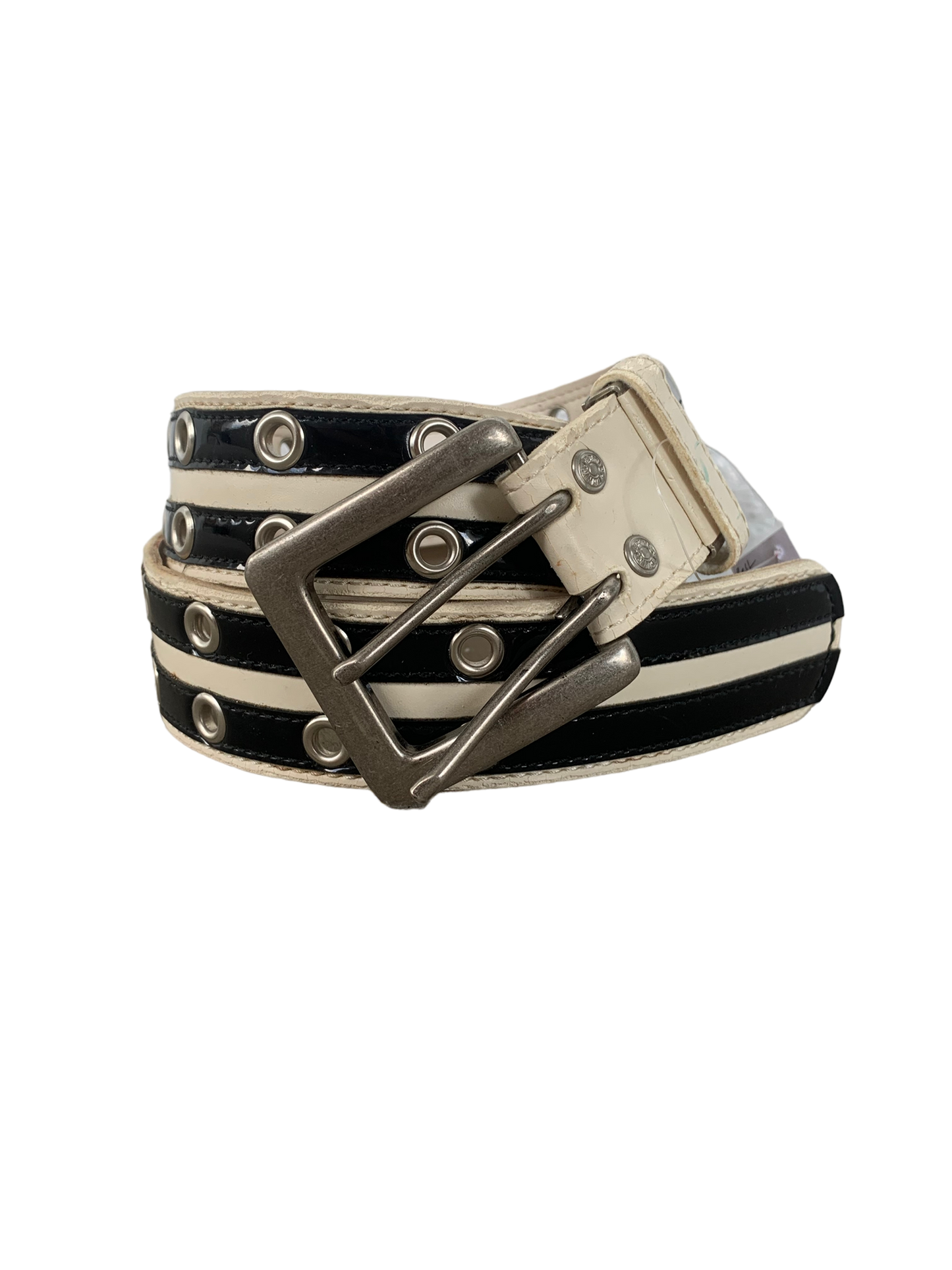 Vintage Cowboy Grunge Punk Y2k O Ring Belt- white