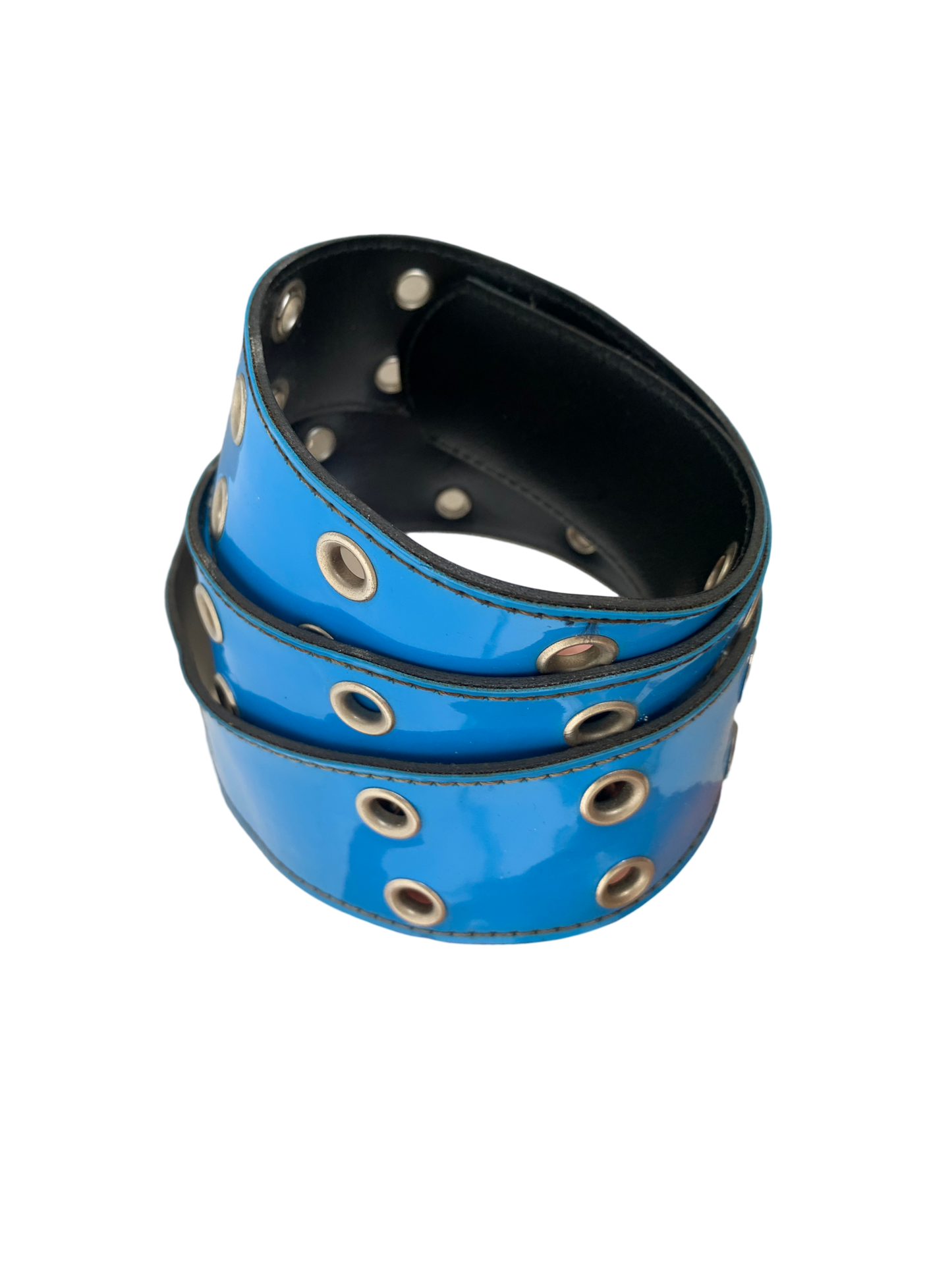 Vintage Cowboy Grunge Punk Y2k O Ring Belt- blue