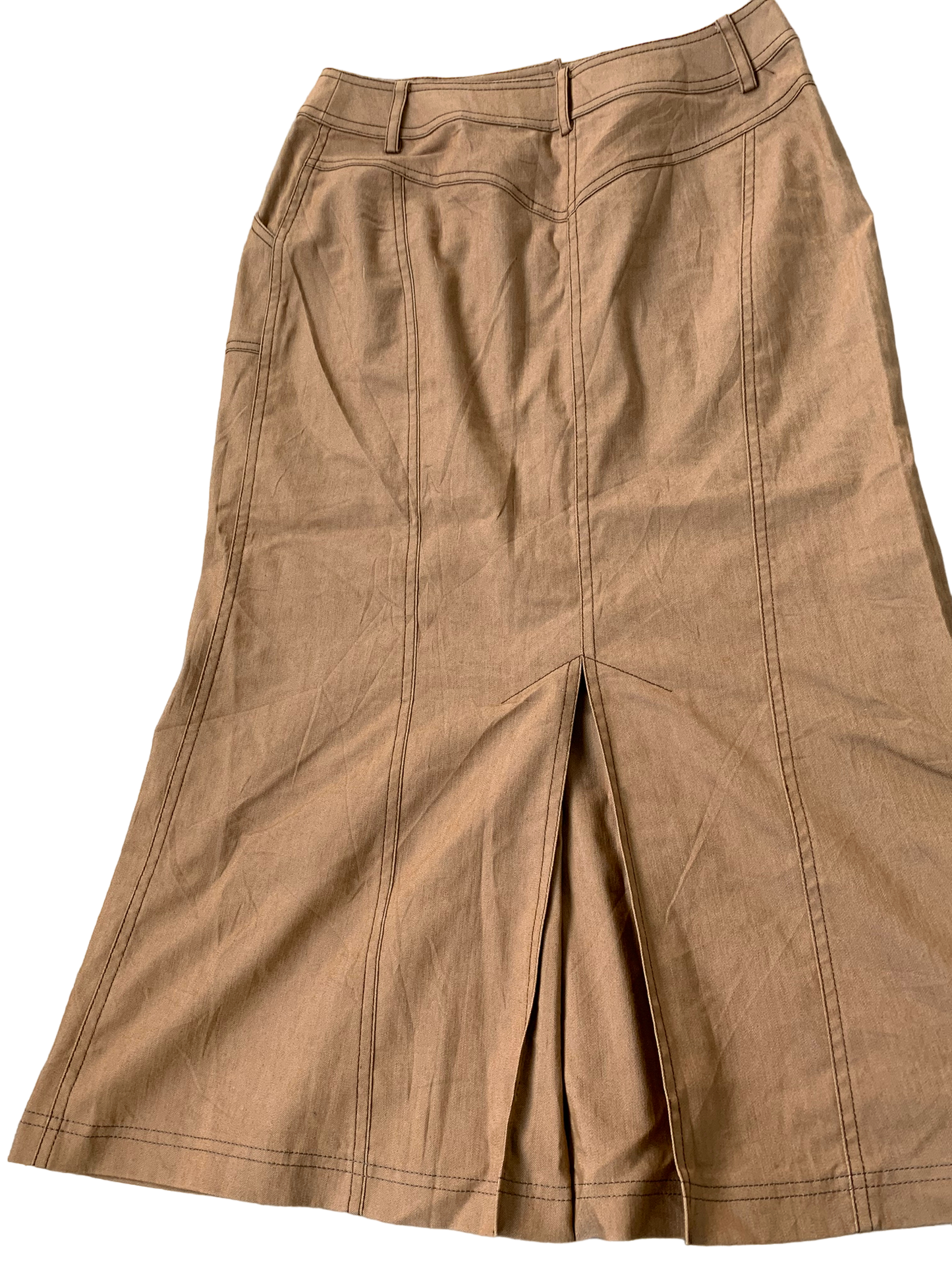 Y2K Midi Skirt - Military Brown