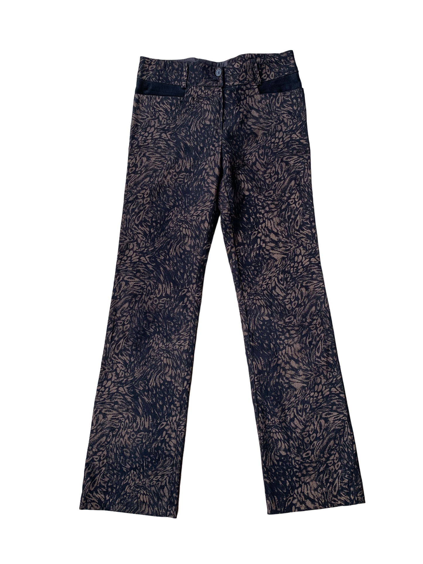 Vintage Y2K Flare Lacey Trousers - Floral Black