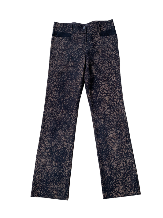 Vintage Y2K Flare Lacey Trousers - Floral Black